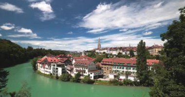 İsviçre 'nin Bern Tarih Merkezi Panoraması