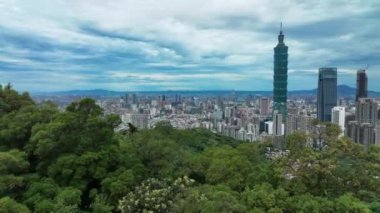 Taipei, Tayvan 'daki Yoğun Binaların Panoraması, Hava Görüntüsü