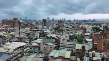 Taipei, Tayvan 'daki Yoğun Binaların Panoraması, Hava Görüntüsü