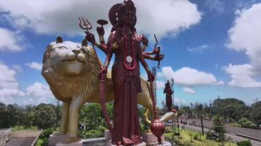 Mauritius Adası 'ndaki devasa Hindu Dini Heykelleri, Havadan Bakış