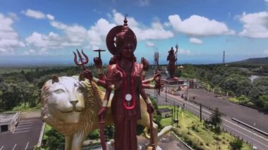 Mauritius Adası 'ndaki devasa Hindu Dini Heykelleri, Havadan Bakış