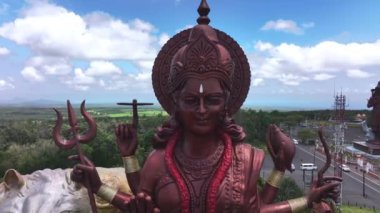Mauritius Adası 'ndaki devasa Hindu Dini Heykelleri, Havadan Bakış
