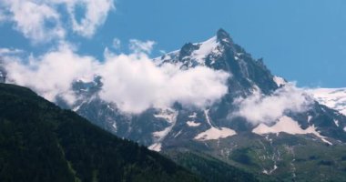 Chamonix Mont Blanc, Fransa 'daki Dağların Panoraması