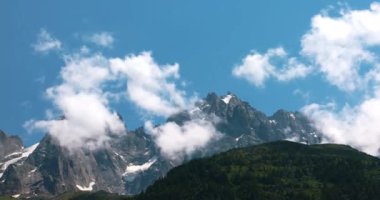 Chamonix Mont Blanc, Fransa 'daki Dağların Panoraması