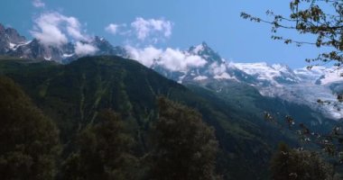 Chamonix Mont Blanc, Fransa 'daki Dağların Panoraması