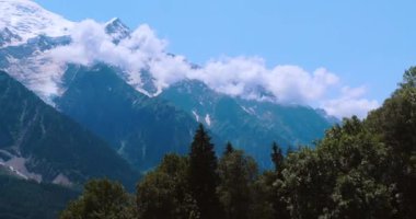 Chamonix Mont Blanc, Fransa 'daki Dağların Panoraması
