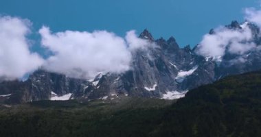 Chamonix Mont Blanc, Fransa 'daki Dağların Panoraması