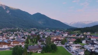 Seefeld Resort 'un Yazın Panorama' sı, Tyrol, Avusturya, Hava Görüntüsü