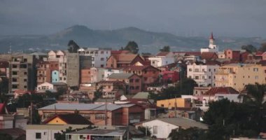 Antananarivo 'daki Konut Binalarının Panoraması Akşam, Madagaskar
