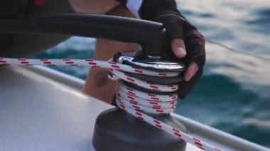 Türkiye 'nin Marmaris kentinde Yatta Yelkenlilerle Çalışmak