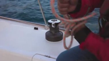 Türkiye 'nin Marmaris kentinde Yatta Yelkenlilerle Çalışmak