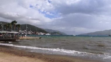 Türkiye 'de Marmaris Sahilinde Yatlar