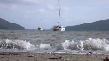 Türkiye 'de Marmaris Sahilinde Yatlar