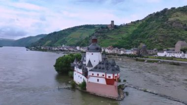Pfalzgrafenstein Şatosu Kaub, Almanya 'da, Hava Görüntüsü