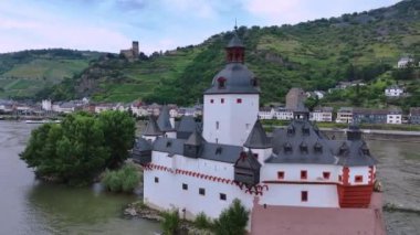 Pfalzgrafenstein Şatosu Kaub, Almanya 'da, Hava Görüntüsü