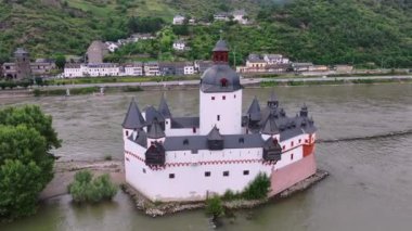 Pfalzgrafenstein Şatosu Kaub, Almanya 'da, Hava Görüntüsü