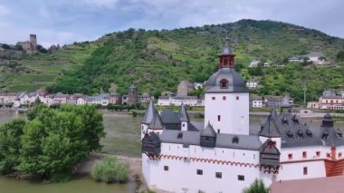 Pfalzgrafenstein Şatosu Kaub, Almanya 'da, Hava Görüntüsü