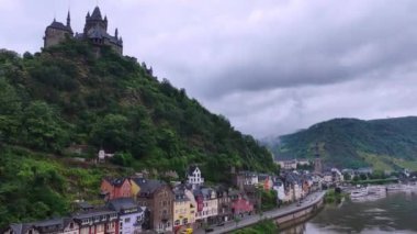 Cochem Embankment boyunca uçmak, Almanya, Hava Manzarası