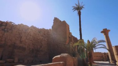 Eski Mısır 'ın Tarihi Binası Karnak Tapınağı Genel Manzarası