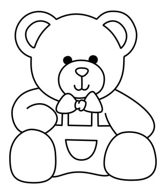Oyuncak Ayı - Kawaii Bow ve Gülen Yüz Çocuk Projesi için Siyah ve Beyaz Temalı Şirin Oyuncak Bebek Giysisi