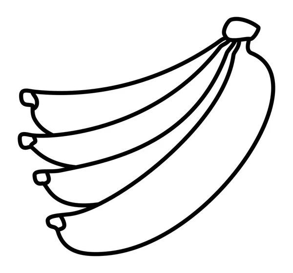 Banan Bunch Bananer Tecknad Ritning Vektor För Undervisning Dagis — Stock vektor