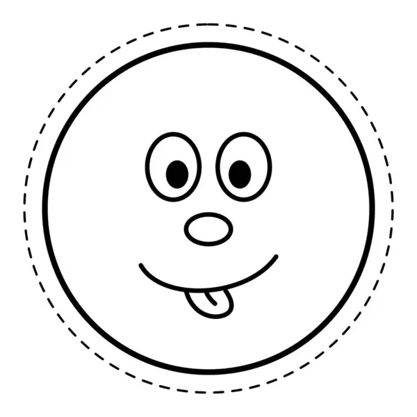 Kreis Nettes Lächeln Rundes Gesicht Geometrische Formillustration Emoji Symbol Für — Stockvektor