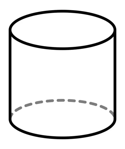 Cylinder Enkla Och Minimala Dimensionella Geometriska Former För Barns Utbildning — Stock vektor
