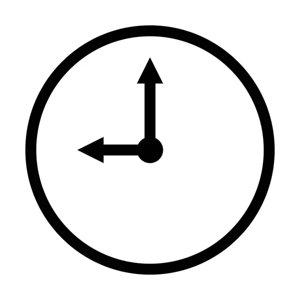 网站和应用的基本而简单的前置时钟 黑色图标和符号 — 图库矢量图片