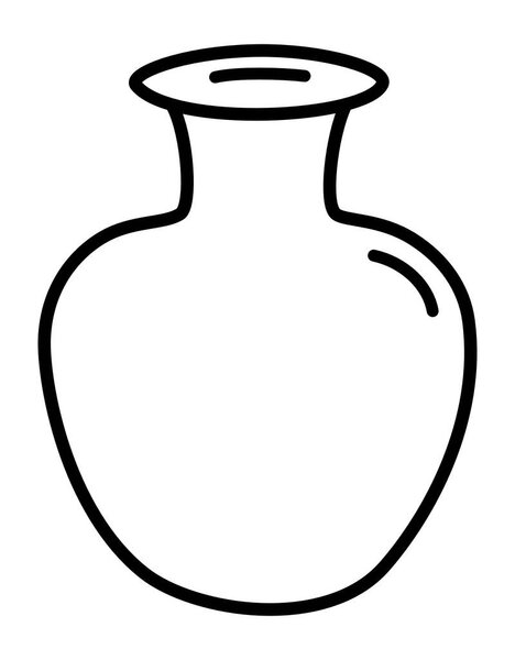 Vase - Outline Plant Pottery and Ceramic Vectors for Putting Trees and Flowers in the Living Room, Dining Room, Bedroom, and Restaurant