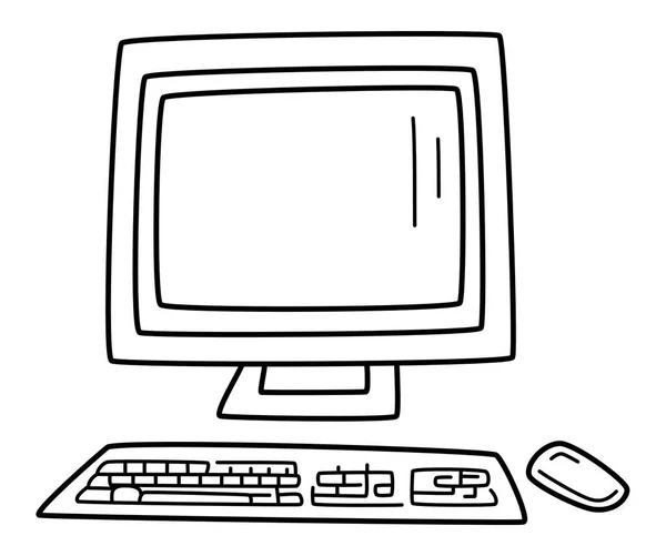 Dator Enkel Personlig Enhet Desktop Laptop Inklusive Skärm Tangentbord Och Royaltyfria Stockvektorer