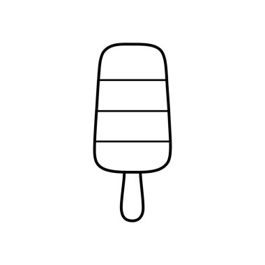 Buz çubuğu, yaz yemeği, tatlı ikramı ve atıştırmalık sembolleri için ideal minimalist ve modern ana hatlı dondurma çubuğu ile temiz çizgi şeklinde bir ikon.