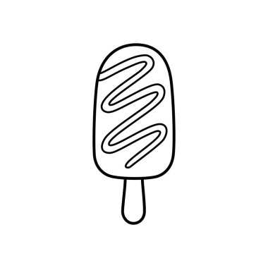 El çizimi minimalist buzlu çubuk simgesi oyuncu çizimler için taslak biçimi