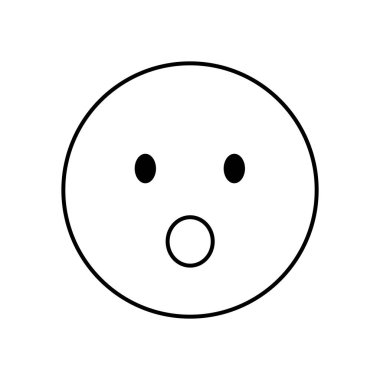 Şeffaf bir arkaplanda basit bir grafik ana hatlı sembol ile sürpriz emoji yüz simgesi, şaşkınlık ve şaşkınlık ifade açık bir duygu ile şok ve merak taşır