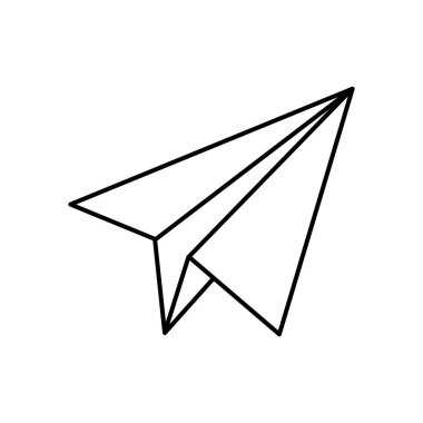 Uçuşu, seyahati, iletişimi ve özgürlüğü simgeleyen kağıt uçak simgesi minimalist bir tarzda basit bir arzu ve saf neşe grafiğini tasvir ediyor.