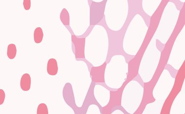 Leke ve çizgilerle mercan pembe ve pembe vektör arkaplanı