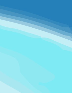 Mavi minimalist soyut estetik çizim. Modern duvar dekorasyonu. Çağdaş sanatsal poster koleksiyonu