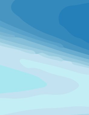 Mavi minimalist soyut estetik çizim. Modern duvar dekorasyonu. Çağdaş sanatsal poster koleksiyonu