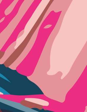 Mavi minimalist soyut estetik çizim. Modern duvar dekorasyonu. Çağdaş sanatsal poster koleksiyonu