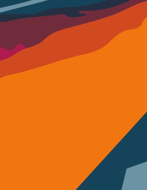 Mavi minimalist soyut estetik çizim. Modern duvar dekorasyonu. Çağdaş sanatsal poster koleksiyonu