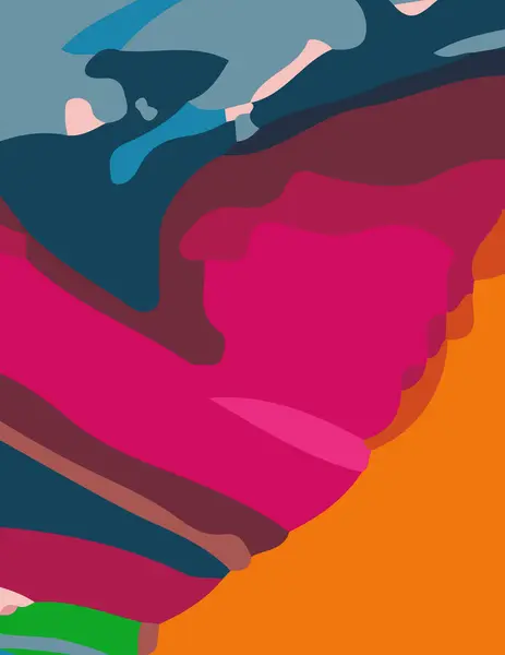 Mavi minimalist soyut estetik çizim. Modern duvar dekorasyonu. Çağdaş sanatsal poster koleksiyonu