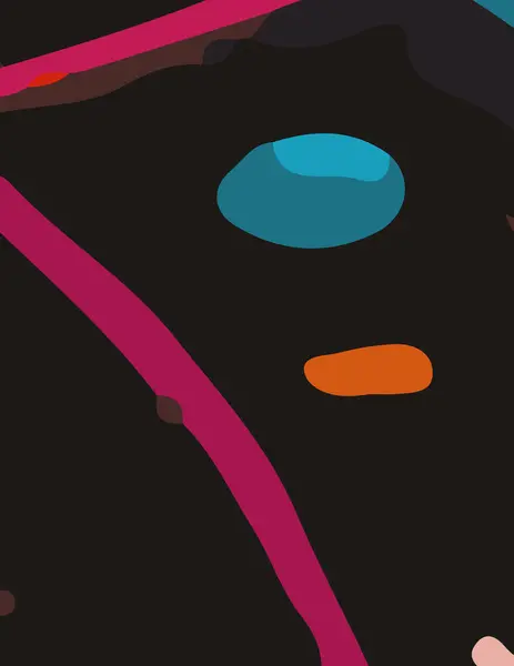 Minimalist soyut illüstrasyon. Renkli modern duvar süsleme posteri