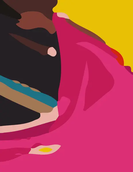 Minimalist soyut illüstrasyon. Renkli modern duvar süsleme posteri