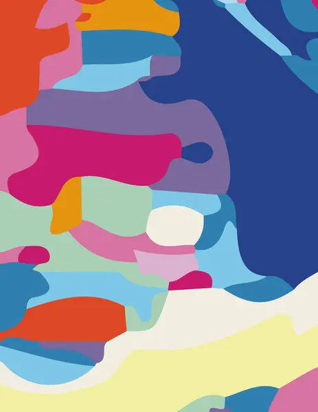 Minimalist soyut illüstrasyon. Renkli modern duvar süsleme posteri