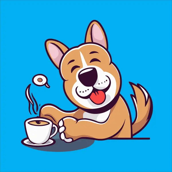 Krijg Poten Prachtige Coffee Dog Vector Illustraties Die Zal Opfleuren — Stockvector