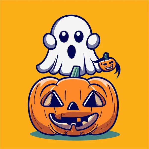 Adéntrate Espeluznante Espíritu Con Nuestros Divertidos Vectores Fantasma Halloween Perfectos — Vector de stock
