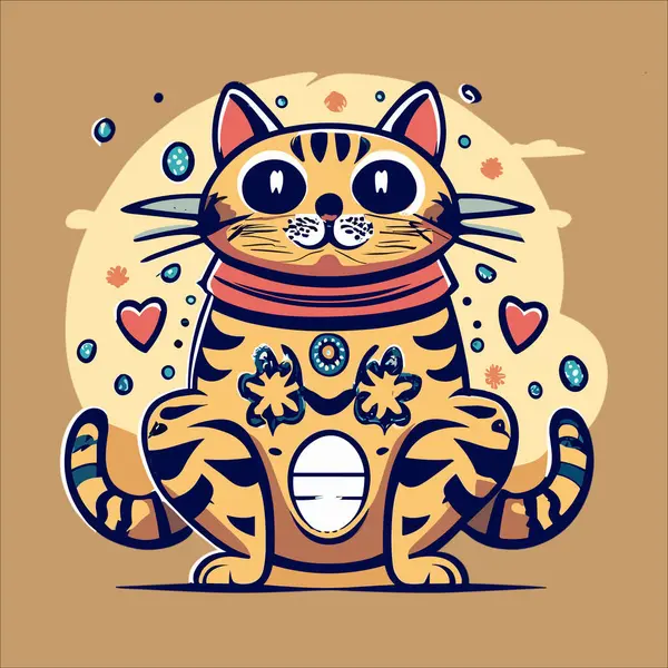 Barátságos Vektor Illusztrációk Aranyos Macskák Tökéletes Állat Szerelmeseinek Kreatív Projektek — Stock Vector