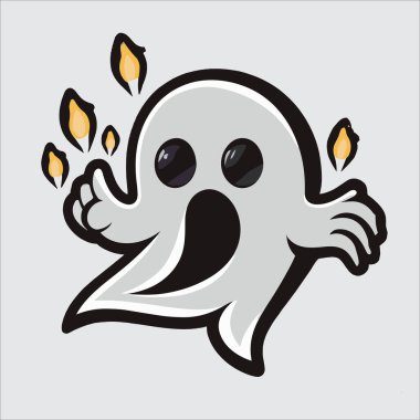 Şirin Cadılar Bayramı hayalet vektörü, tasarımlarına dadanmak için sevimli ve ürkütücü grafikler. Şenlik için mükemmel.!