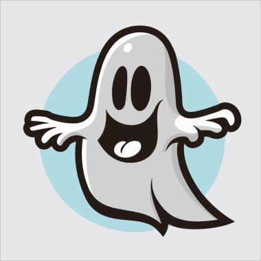 Şirin Cadılar Bayramı hayalet vektörü, tasarımlarına dadanmak için sevimli ve ürkütücü grafikler. Şenlik için mükemmel.!