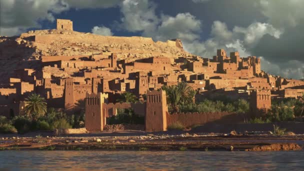 Lehmhäuser Von Ait Ben Haddou Marokko Der Nähe Von Ouarzazate — Stockvideo