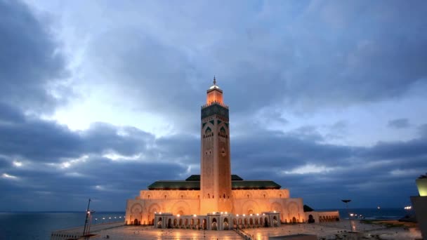 カサブランカのハッサン2世の偉大なモスク モロッコの高品質 — ストック動画